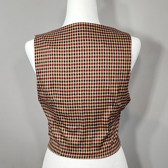 Gingham Vest Blazer Top Sz. Medium - Picture 5 of 6